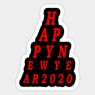 New Years Eve Party 2020 Eye Chart T-Shirt Sticker